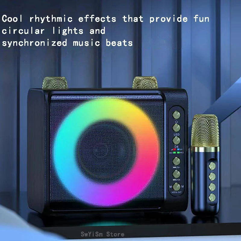 T203 Home Karaoke Portable Bluetooth Speaker Dual Wireless Microphone Live TV FM radio TF card USB Subwoofer Music Center Audio
T203 Home Karaoke Portable Bluetooth Speaker Dual Wireless Microphone Live TV FM radio TF card USB Subwoofer Music Center Audio
