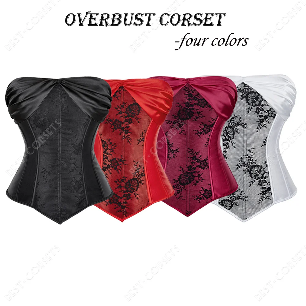 

Vintage Corset for Women White Victorian Corset Bustier Zipper Lace Up Sexy Bodices and Corsets Black Red