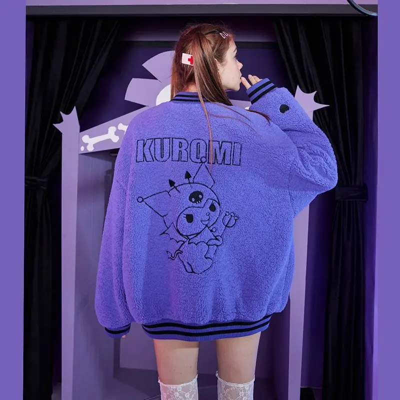 Sanrio Kuromi Cartoon Cartoon Purple Girl Heart Baseball Uniform Women Winter Loose Jacket Jacket Fashion Brand
Sanrio Kuromi Cartoon Cartoon Purple Girl Heart Baseball Uniform Women Winter Loose Jacket Jacket Fashion Brand