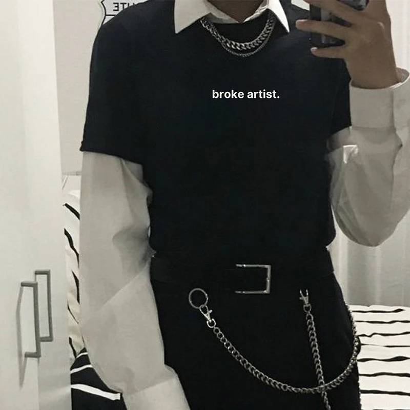 Y2k Summer Fashion Women T-shirt Tumblr 2000s Grunge Goth Clothes Broke Artist Funny Graphic Tee T Shirts Vintage Streetwear Top
Y2k Summer Fashion Women T-shirt Tumblr 2000s Grunge Goth Clothes Broke Artist Funny Graphic Tee T Shirts Vintage Streetwear Top