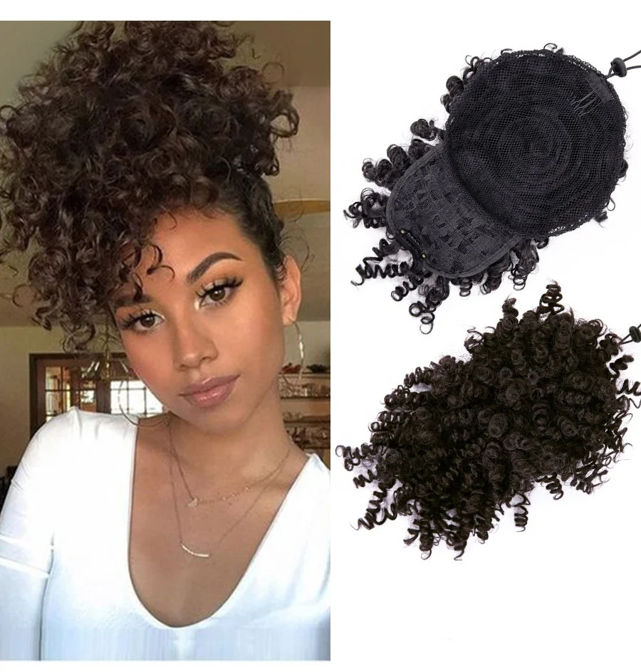 Afro Kinky Curly Ponytail Human Hair Pieces For Women Natural Black Clip In Ponytails With Bangs 10 Inches
Afro Kinky Curly Ponytail Human Hair Pieces For Women Natural Black Clip In Ponytails With Bangs 10 Inches