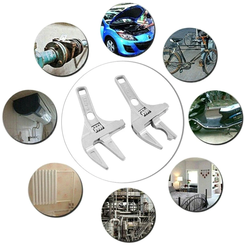 Multi-function Short Handle Universal Wrench Large Opening Bathroom Pipe Wrench Adjustable Aluminum Alloy Repair Tool
Multi-function Short Handle Universal Wrench Large Opening Bathroom Pipe Wrench Adjustable Aluminum Alloy Repair Tool