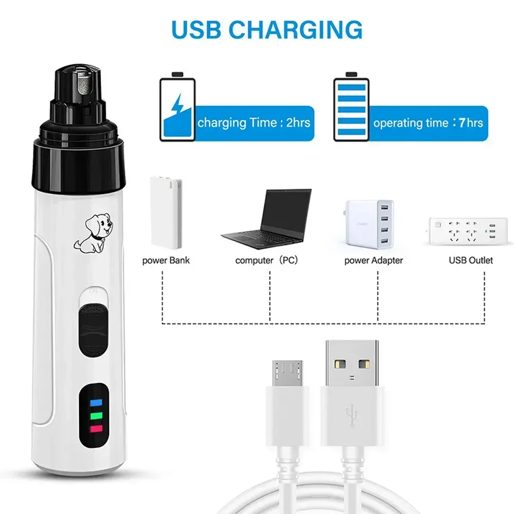 

for Trimmer USB Grooming Pet Quiet Nail Grinders Charging Dog Electric Cat New Tools Rechargeable Clippers Paws