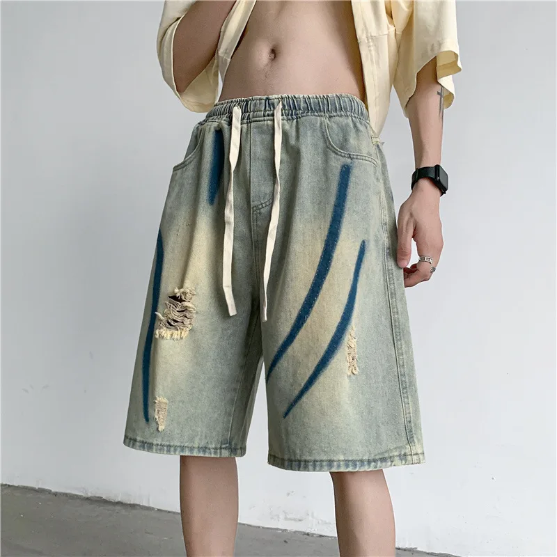 Fashion Casual Men's Shorts Ripped Denim Five-parters Jorts Street Retro Shorts Summer Loose Straight Shorts Cargo
Fashion Casual Men's Shorts Ripped Denim Five-parters Jorts Street Retro Shorts Summer Loose Straight Shorts Cargo