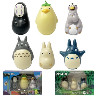 토토로 애니메이션 피규어 텀블러, 스파이리티드 어웨이, 얼굴 없는 남자, 애니메이션 피규어, 친칠라 텀블러 장난감, 어린이 생일 선물, 3PCs/세트 상품 이미지