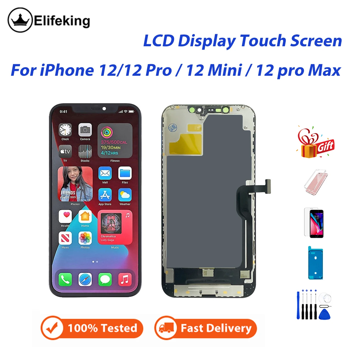 

INCELL LCD For iPhone 12 Mini/12/12 Pro/12 Pro Max 100% Tested LCD Display Screen Digitizer Assembly Replace Parts with Freebies