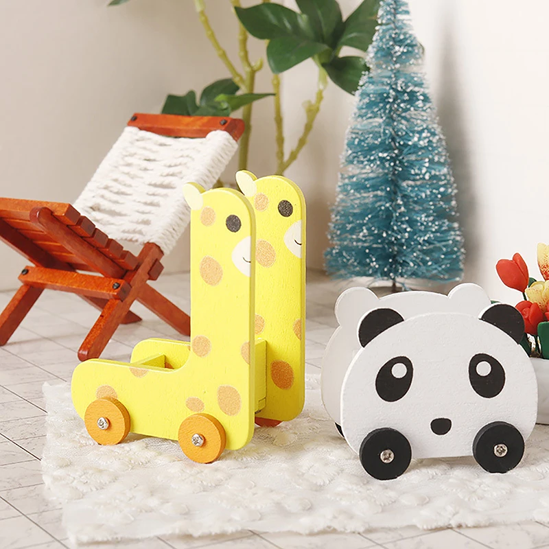 

1:12 Dollhouse Miniature Furniture Shelf Bookshelf Storage Display Rack Cute Panda Giraffe Shape DIY Play House Decor Accessorie