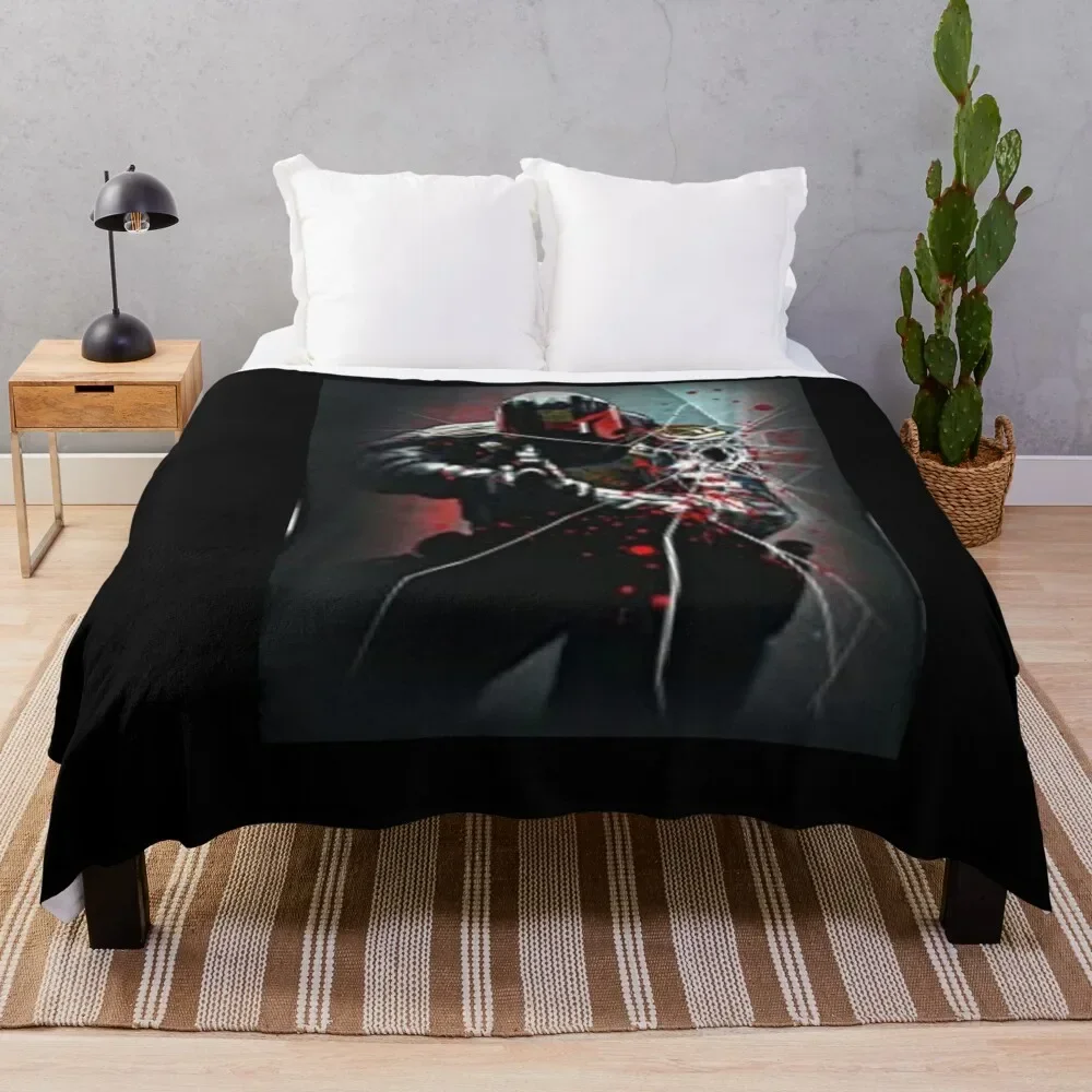 

Judge Dredd Comic Throw Blanket Blankets For Sofas Bed covers Luxury Thicken Custom Blankets