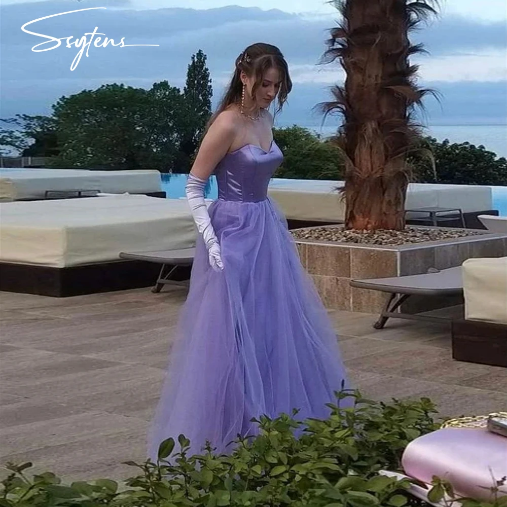 

Elegant Purple A Line Prom Dress Sweetheart Pleat Formal Celebrity Gowns Sexy vestidos de gala Sleeveless Long Evening Dresses