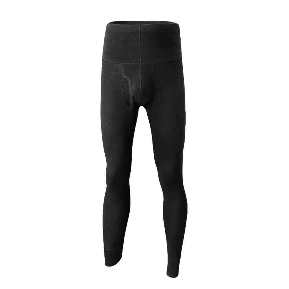 

Men's Fall Winter Ultra Soft Fleece Lined Thermal Leggings Underwear Compression Tight Elastic High-waisted Long Pants Sleepwear