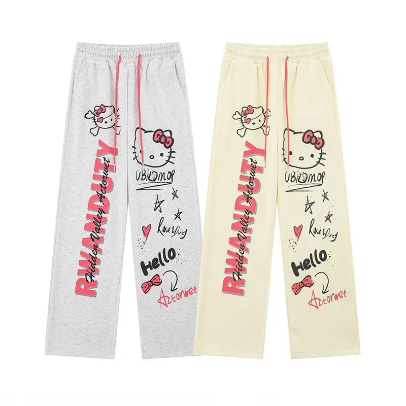 Kawaii Sanrio Hello Kitty Pants Autumn Winter Plush High Street Loose Cartoon Printed Long Pants Cute Sweet Casual Pants Women
Kawaii Sanrio Hello Kitty Pants Autumn Winter Plush High Street Loose Cartoon Printed Long Pants Cute Sweet Casual Pants Women