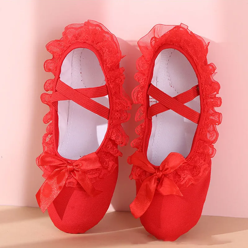 

New Girls' Ballet Dance Shoes For Girl Adult Women Gymnastics Practice Yoga Cat Claw Shoes Children's Soft Sole Lace Dance Shoes