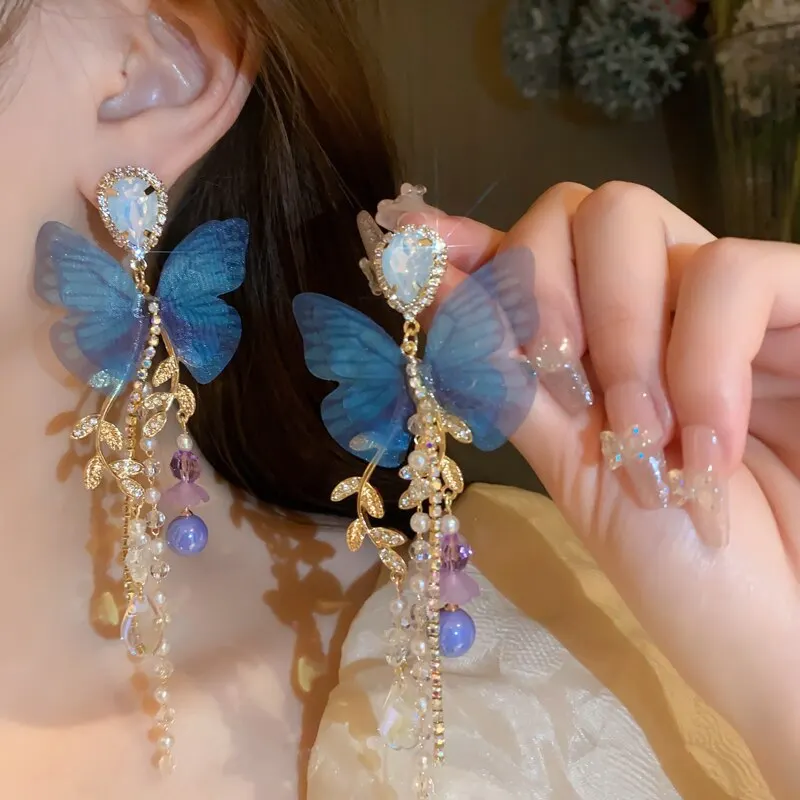 Blue Butterfly Drop Earring for Women Imitation Pearl Crystal Long Tassel Chain Rhinestone Earring Party Wedding Jewelry Gifts 2 Mallzona S2f354a1122c549cbad2c8f447c0a2ae4N Blue Butterfly Drop Earring for Women Imitation Pearl Crystal Long Tassel Chain Rhinestone Earring Party Wedding Jewelry Gifts Mallzona