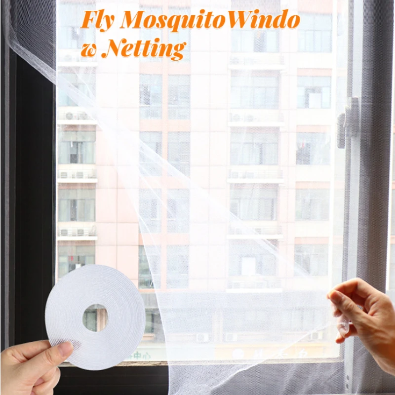 

Fly Mosquito Window Netting Insect Mesh Window Screen Net Indoor Mesh Bug Mosquito Net Easy To Fit with Tape Home Textile