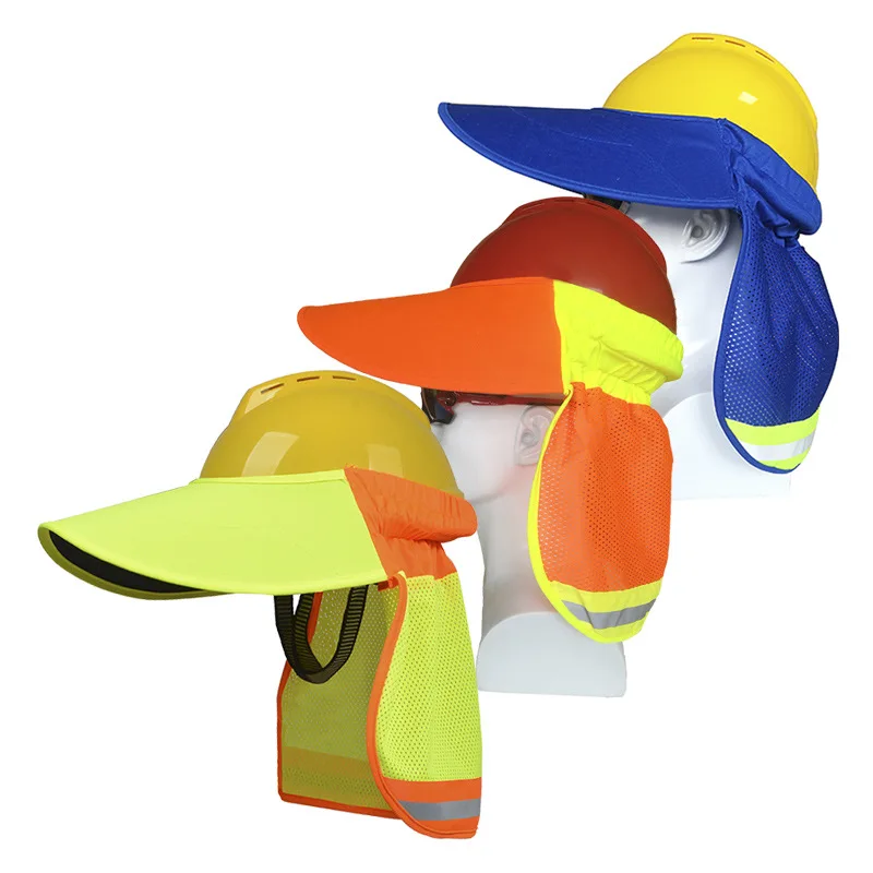 

Hi-Vis Hard Hat Neck Sun Shade With Visor Yellow reflective Hard Hat Accessories Riding Sunshade