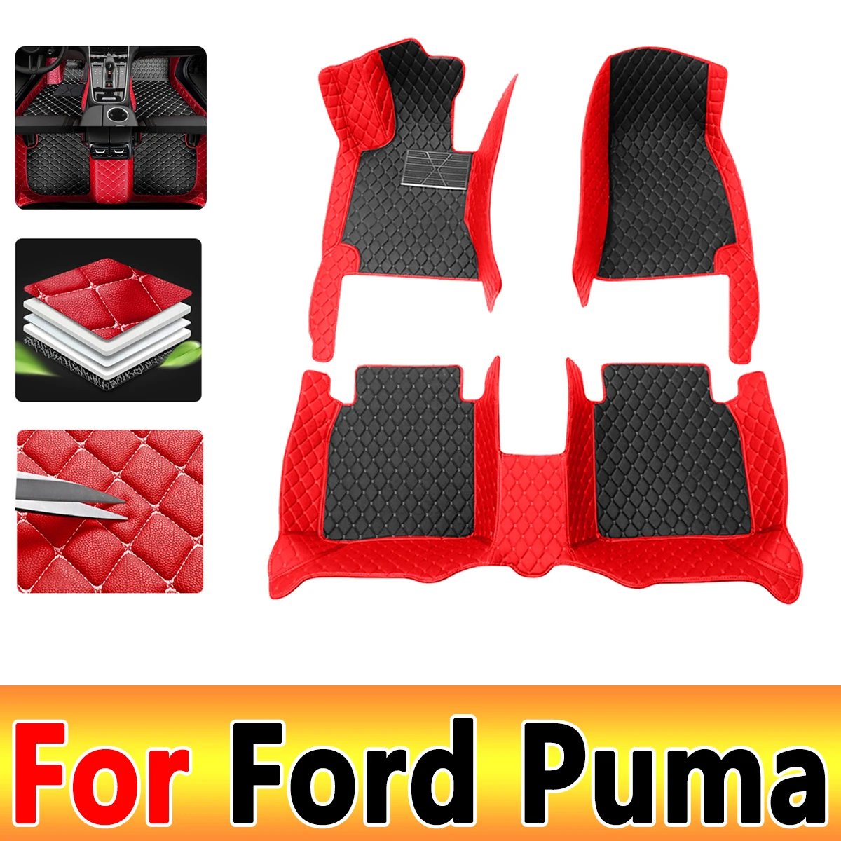 

Car Mats Floor For Ford Puma ST-Line V Crossover 2020 2021 2022 Waterproof Set Car Floor Mats Alfombrillas Coche Car Accessories