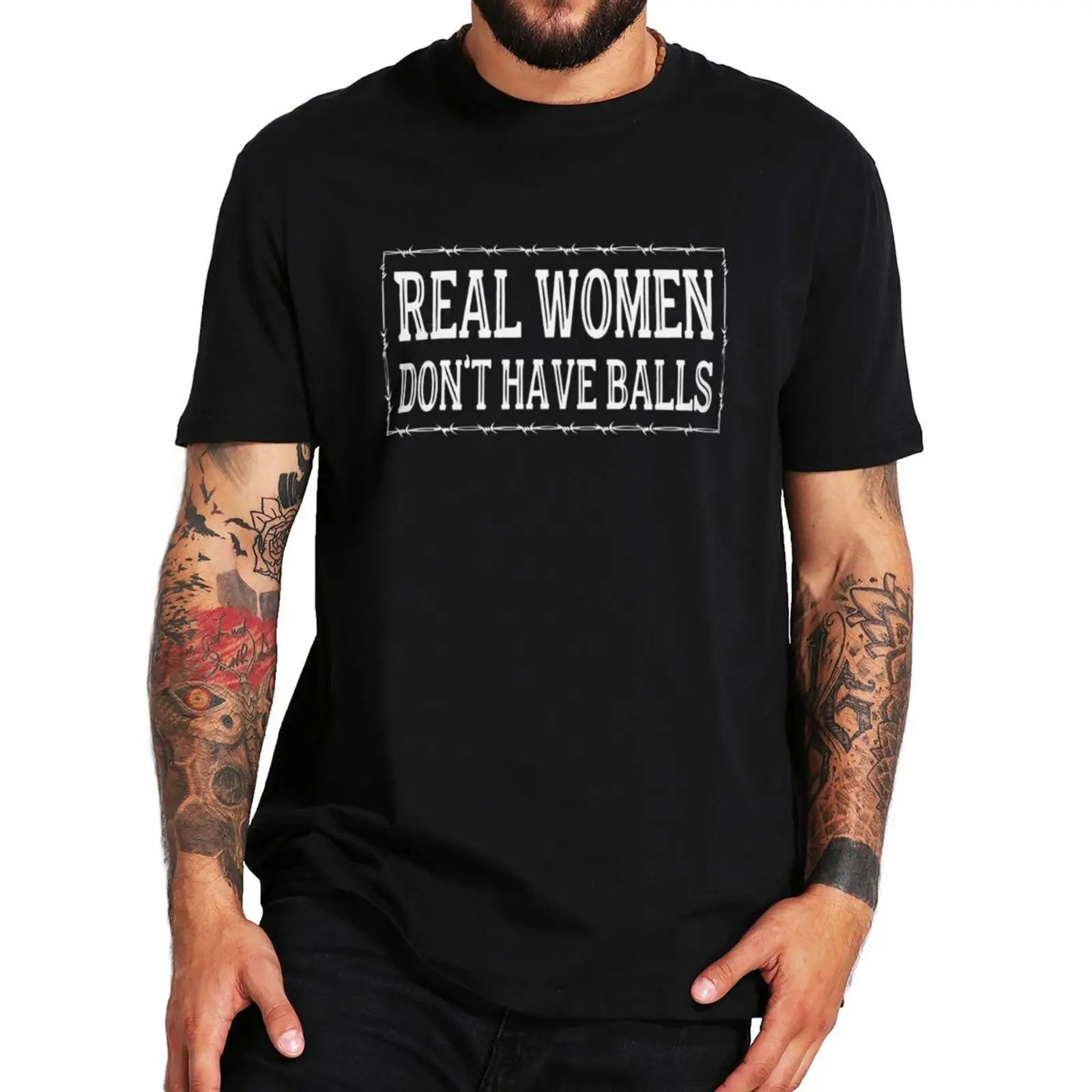 Real Women Don't Have Balls T Shirt Funny Meme Trend Humor Short Sleeve 100% Cotton Unisex Casual Soft Tee Tops EU Size
Real Women Don't Have Balls T Shirt Funny Meme Trend Humor Short Sleeve 100% Cotton Unisex Casual Soft Tee Tops EU Size