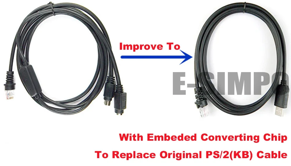2pcs Wedge KB PS2 to USB BarCode Scanner Cable 2M(7ft) For Honeywell Metrologic MS7120 MS5145 MS9590 MS9540 MS9520 MS9535 MS1690
2pcs Wedge KB PS2 to USB BarCode Scanner Cable 2M(7ft) For Honeywell Metrologic MS7120 MS5145 MS9590 MS9540 MS9520 MS9535 MS1690