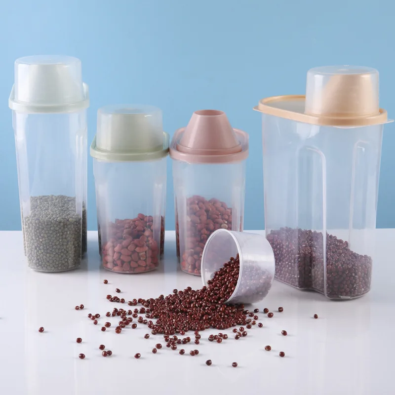 Kitchen Dry Goods Storage Containers Transparent Whole Grain Sealed Storage Tank With Measuring Cup Large Capacity Rice Bucket
Kitchen Dry Goods Storage Containers Transparent Whole Grain Sealed Storage Tank With Measuring Cup Large Capacity Rice Bucket