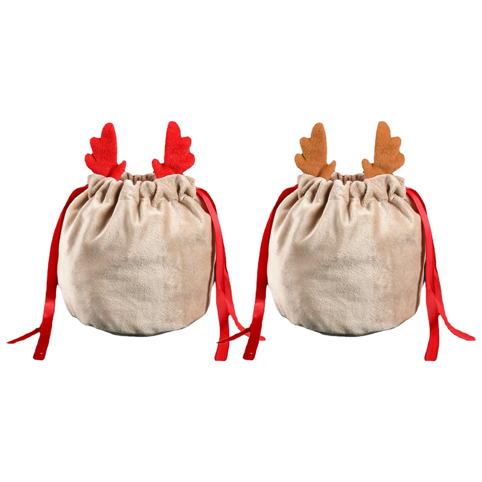 

10 шт., мешки для Санты, рождественские сумки на шнурке, тканевые рождественские подарочные пакеты, многоразовые конфеты, конфеты