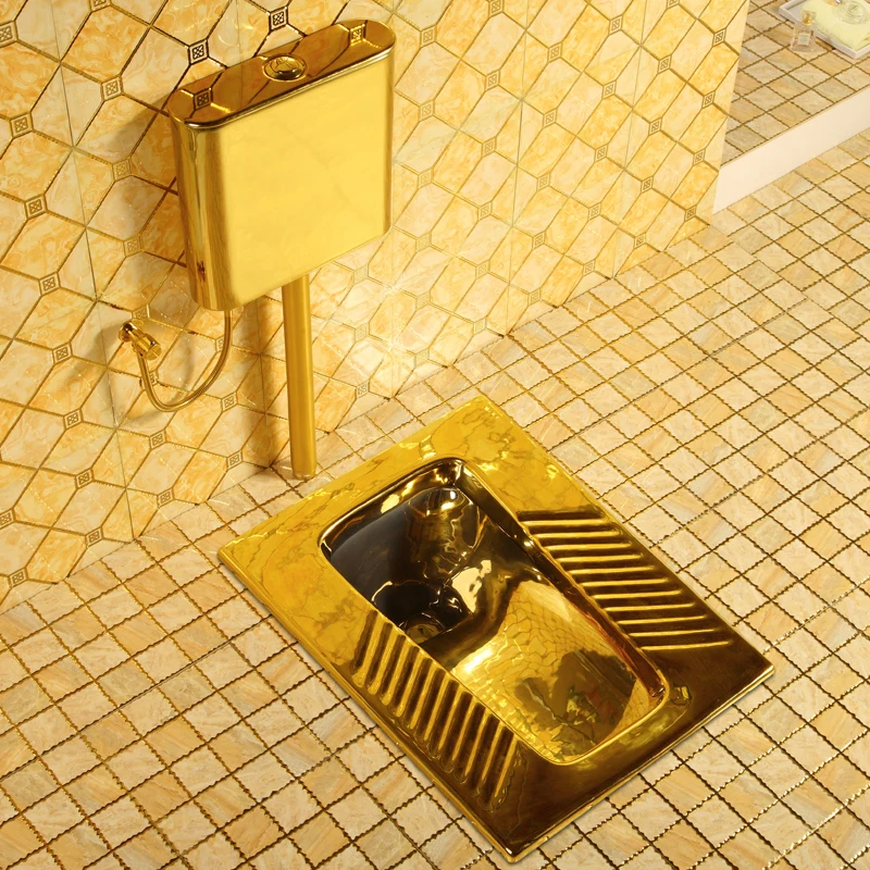 Ceramic water tank, complete set of golden squat toilet, gold-plated squat pit, squat toilet, squat urinal, urinal squat urinal
Ceramic water tank, complete set of golden squat toilet, gold-plated squat pit, squat toilet, squat urinal, urinal squat urinal
