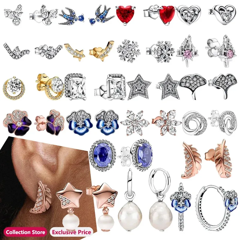 Authentic S925 Silver Sparkling Feather Tritone Viola Women's Snowflake Logo Earrings Wedding DIY Charm Jewelry
Authentic S925 Silver Sparkling Feather Tritone Viola Women's Snowflake Logo Earrings Wedding DIY Charm Jewelry