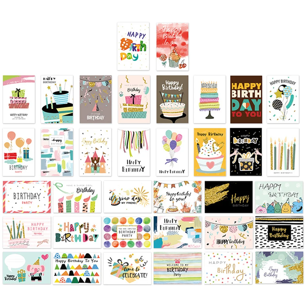 36 Pcs Greeting Cards Gifts Happy Birthday Bulk Bronzing Foldable Paper Party Bulb Kids
36 Pcs Greeting Cards Gifts Happy Birthday Bulk Bronzing Foldable Paper Party Bulb Kids