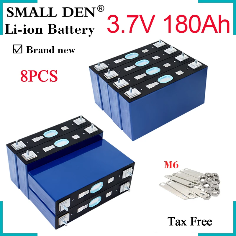 8PCS New 3.7V 180Ah Li-ion Battery Pack Rechargeable diy 12v 24v Electric car Tricycle Golf cart Inverter LED lights Power tool
8PCS New 3.7V 180Ah Li-ion Battery Pack Rechargeable diy 12v 24v Electric car Tricycle Golf cart Inverter LED lights Power tool