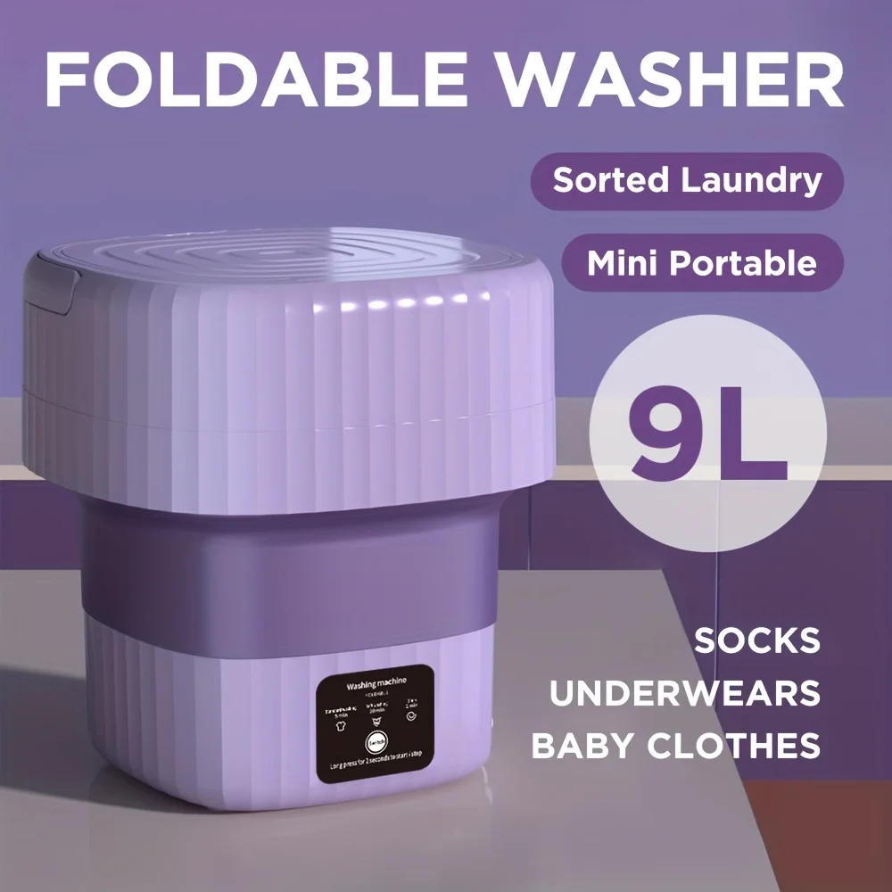 

9L Portable Foldable Washing Machine With Spin Dryer Automatic Mini Underwear Sock 110v/220V Washing Machine With Centrifuge