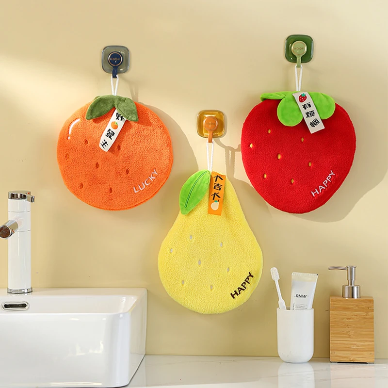 

Coral Velvet Hand Towels Wipe Hand Towel Ball With Hanging Loops For Kitchen Bathroom Quick Dry Soft Absorbent Handball