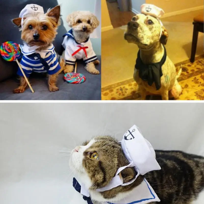 

Sailor Pet Costume Lovely Stylish Navy Sailor Style Hat Plus Scarf Suit For Dogs And Cats Pet And E Navy Cloak For Small Pet