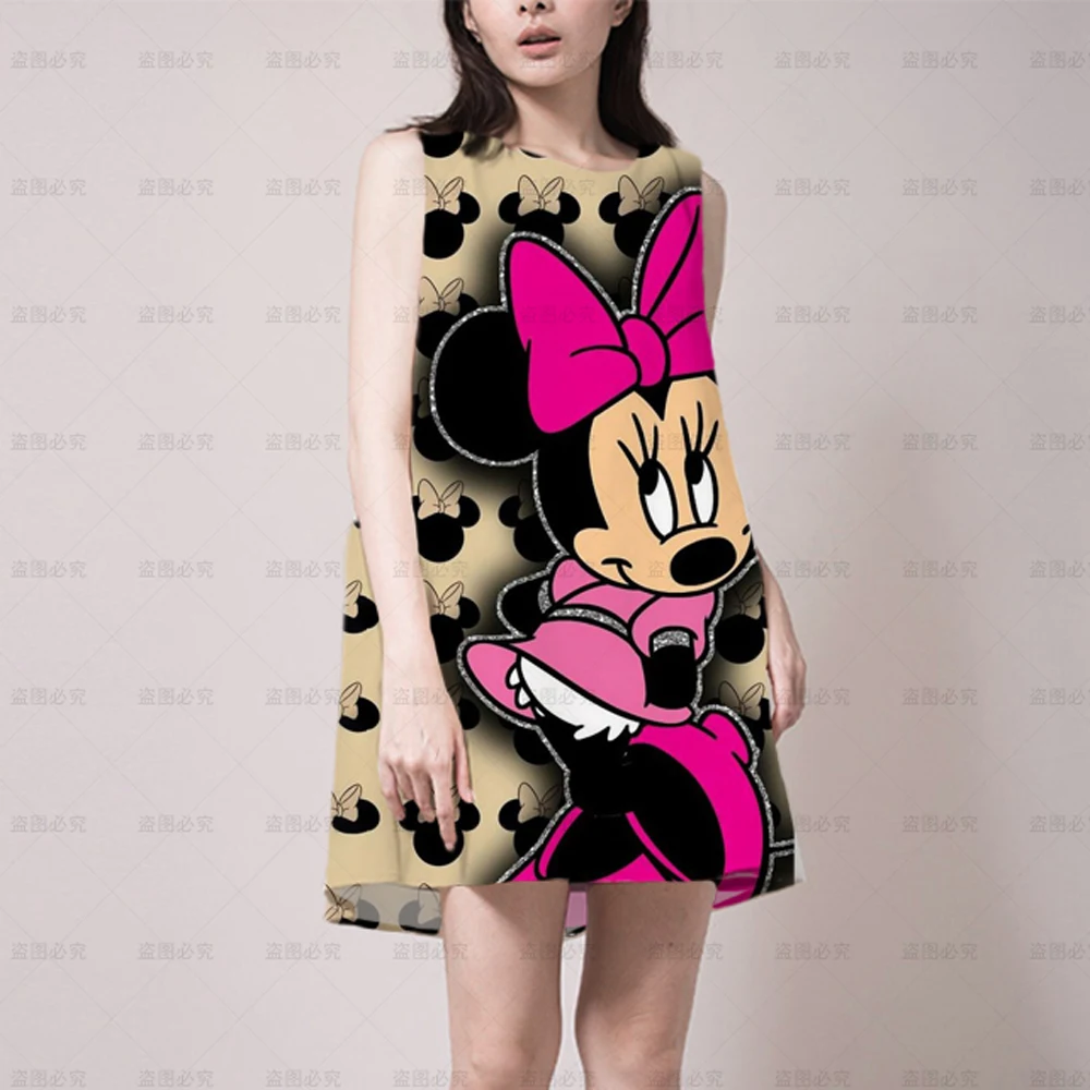 Summer Disney Mickey/Minnie Mouse Women's Loose Beach Dress Suspender Sexy Print Cartoon Sleeveless Stretch Camisole 2022 New 
Summer Disney Mickey/Minnie Mouse Women's Loose Beach Dress Suspender Sexy Print Cartoon Sleeveless Stretch Camisole 2022 New