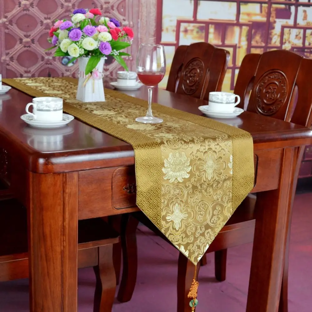 

Гладкая Высококачественная скатерть с вышивкой в китайском стиле на свадьбу, чайную церемонию, скатерть для стола, Декоративная скатерть для стола