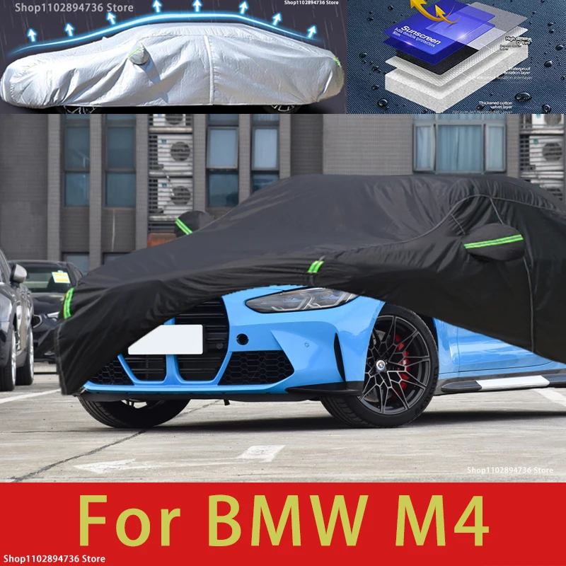 

For BMW M4 fit Outdoor Protection Full Car Cover Snow Covers Sunshade Waterproof Dustproof Black Car Cover