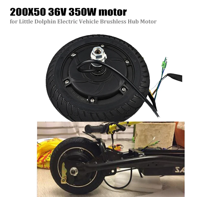 

8-inch 200X50 Solid Motor Wheel 36V350W Electric Scooter for Little Dolphin Vehicle Brushless Hub