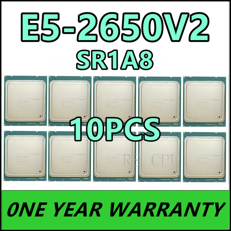 10pcs E5-2650v2 E5-2650 V2 E5 2650v2 E5 2650 v2 SR1A8 2.6 GHz Eight-Core Sixteen-Thread CPU Processor 20M 95W LGA 2011
10pcs E5-2650v2 E5-2650 V2 E5 2650v2 E5 2650 v2 SR1A8 2.6 GHz Eight-Core Sixteen-Thread CPU Processor 20M 95W LGA 2011
