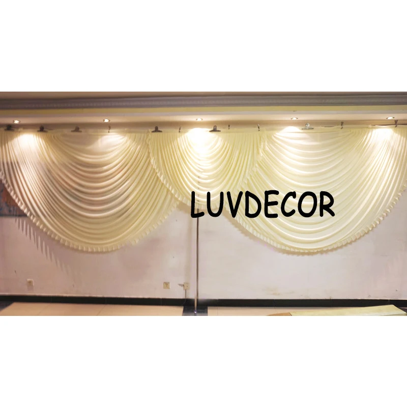 

6M/20FT Wide Swags Stage Designs Wedding Stylist Swags for Backdrop Party Curtain Celebration Stage Backdrop Drapes Decoration