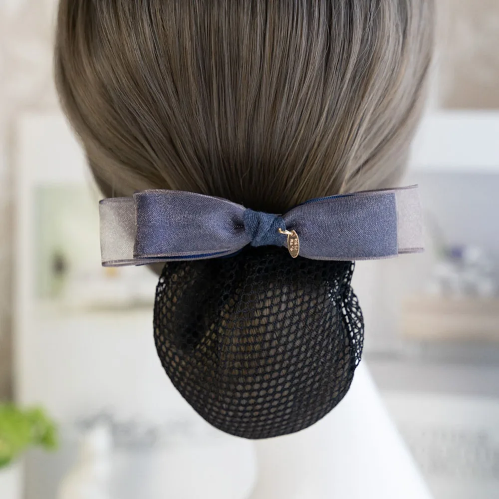 

New Hair Clip For Women Girls Luxury Bowknot Barrette Bun Snood Hairgrips Decor for Dance Office Mesh Headwear Special Design