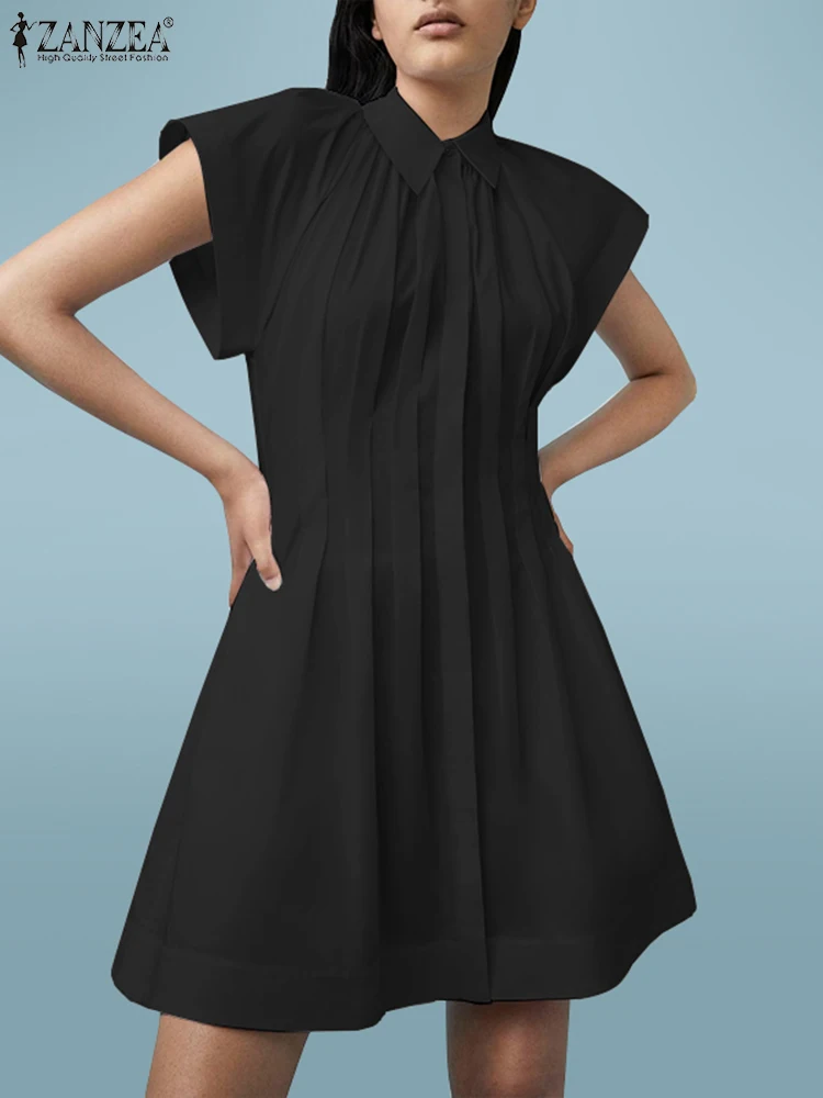 Streetwear Fashion Shirtdress ZANZEA Summer Women Dress Casual Turn Down Collar Mini Dress Elegant Short Sleeve Pleated Vestidos
Streetwear Fashion Shirtdress ZANZEA Summer Women Dress Casual Turn Down Collar Mini Dress Elegant Short Sleeve Pleated Vestidos