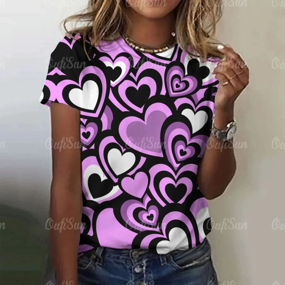 Love Heart Print Women's T-shirt Summer O Neck Loose Short Sleeve Tee Tops Harajuku Ladies Clothing Fashion Casual Streetwear
Love Heart Print Women's T-shirt Summer O Neck Loose Short Sleeve Tee Tops Harajuku Ladies Clothing Fashion Casual Streetwear