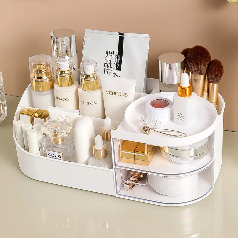 

Desktop Makeup Skincare Shelf Plastic Dresser Drawer Products Cosmetic Lipstick Box Organizer Multifunctional Transparent