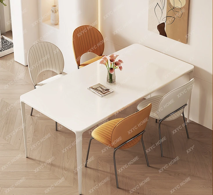 Stone Plate Dining Tables and Chairs Set Small Apartment Rectangular Minimalist Table
Stone Plate Dining Tables and Chairs Set Small Apartment Rectangular Minimalist Table