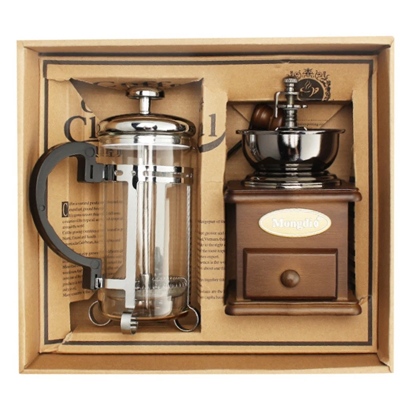 Bean Grinder French Press Pot Set Coffee Utensils Event Gifts Hand-Cranked Coffee Grinder Manual Coffee Bean Grinder
Bean Grinder French Press Pot Set Coffee Utensils Event Gifts Hand-Cranked Coffee Grinder Manual Coffee Bean Grinder
