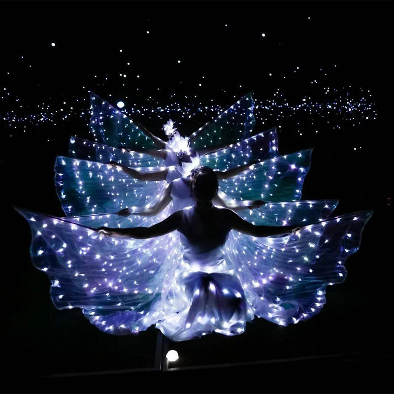 

LED Luminous Wings Ballet LED Performance Costume Fluorescent Butterfly Dance Cloak Dance Costume Belly Dance Performance Props