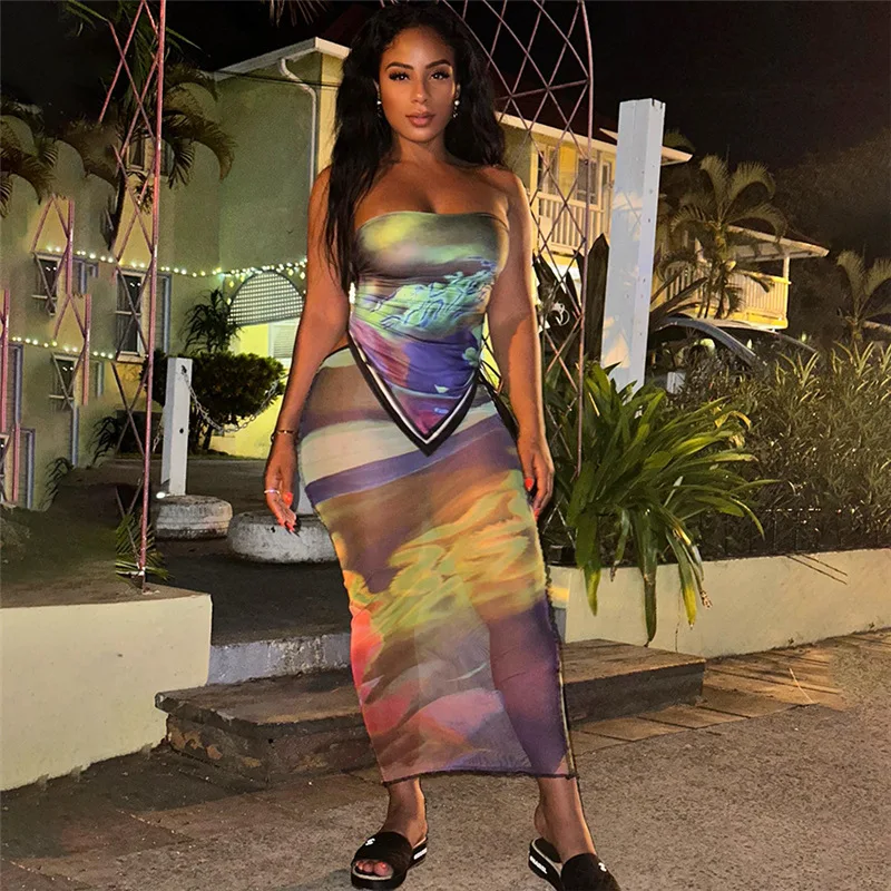 Sexy See Through Mesh Tube Top Two Piece Skirt Sets Low Waist Skirts 2023 Summer Clothing For Women Strapless Beach Dresses Set
Sexy See Through Mesh Tube Top Two Piece Skirt Sets Low Waist Skirts 2023 Summer Clothing For Women Strapless Beach Dresses Set