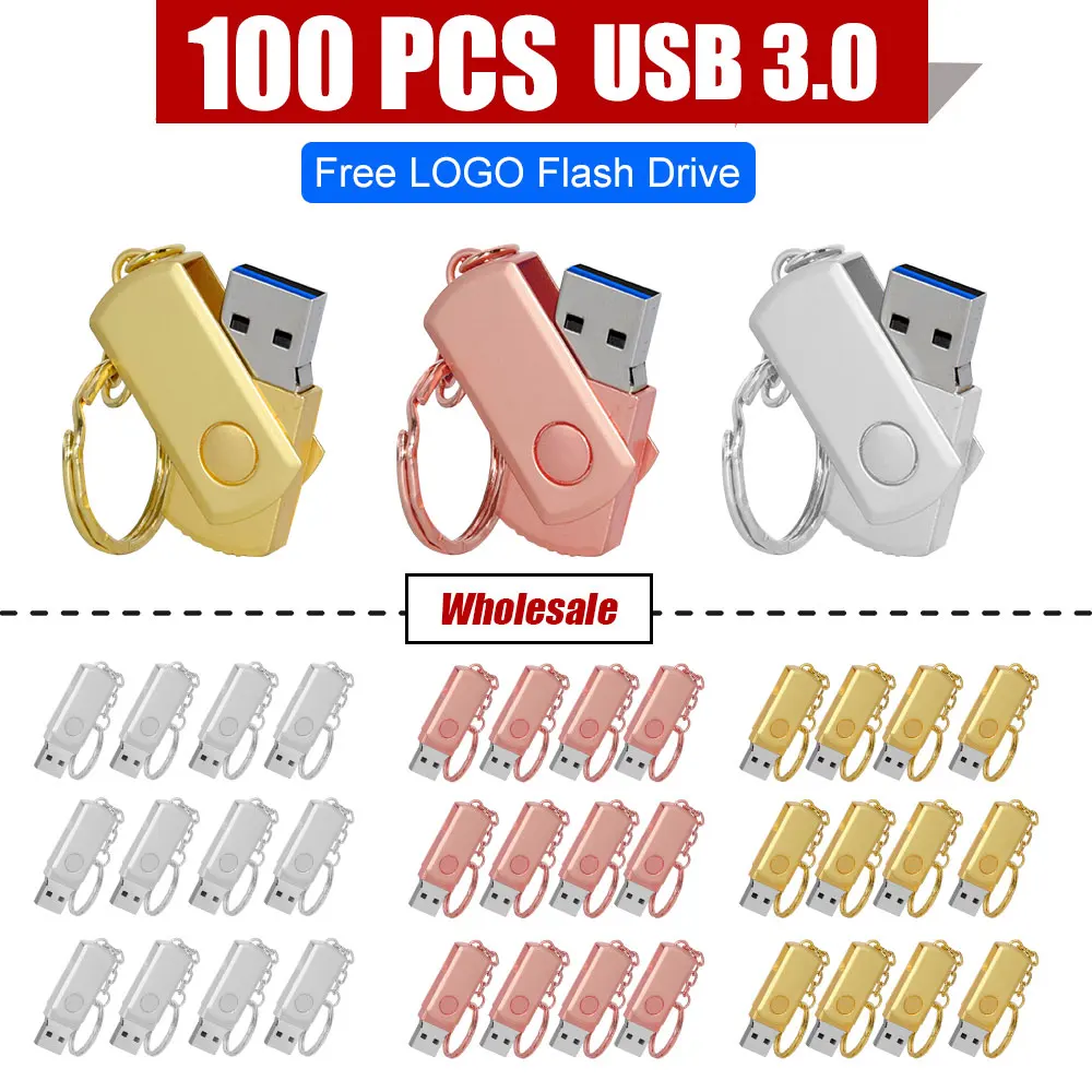 100Pcs/Lot Metal USB Flash Drive Rotation Pen Drive16GB 32GB 64GB Real Capacity Pendrive USB Memory Stick with Key Chain
100Pcs/Lot Metal USB Flash Drive Rotation Pen Drive16GB 32GB 64GB Real Capacity Pendrive USB Memory Stick with Key Chain