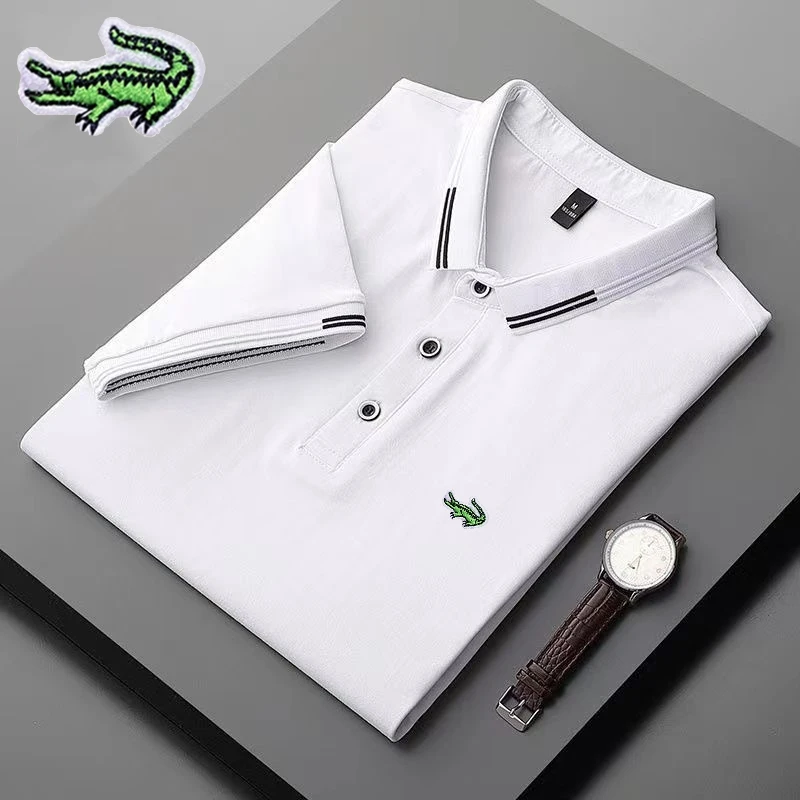 Men's Pure Cotton Embroidery High-end Polo Shirt Spring/Summer Korean Version Business Casual Fashion Stripe Edge Short Sleeved
Men's Pure Cotton Embroidery High-end Polo Shirt Spring/Summer Korean Version Business Casual Fashion Stripe Edge Short Sleeved