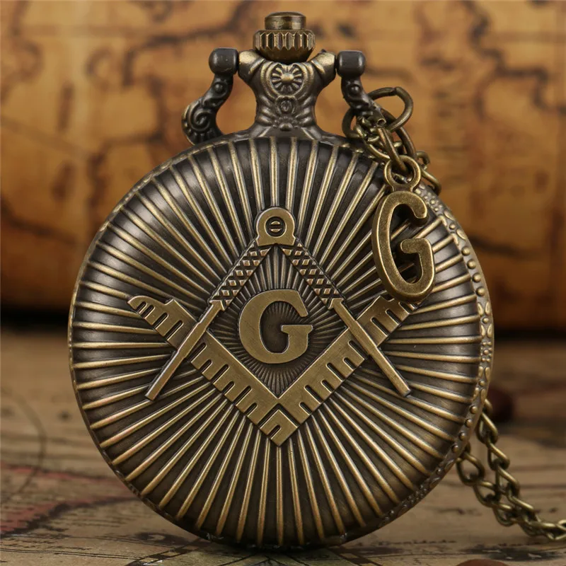 Antique Freemasonry Masonic Design Bronze Quartz Pocket Watch Pendant Necklace Chain with G Accessory Freemason Gift
Antique Freemasonry Masonic Design Bronze Quartz Pocket Watch Pendant Necklace Chain with G Accessory Freemason Gift