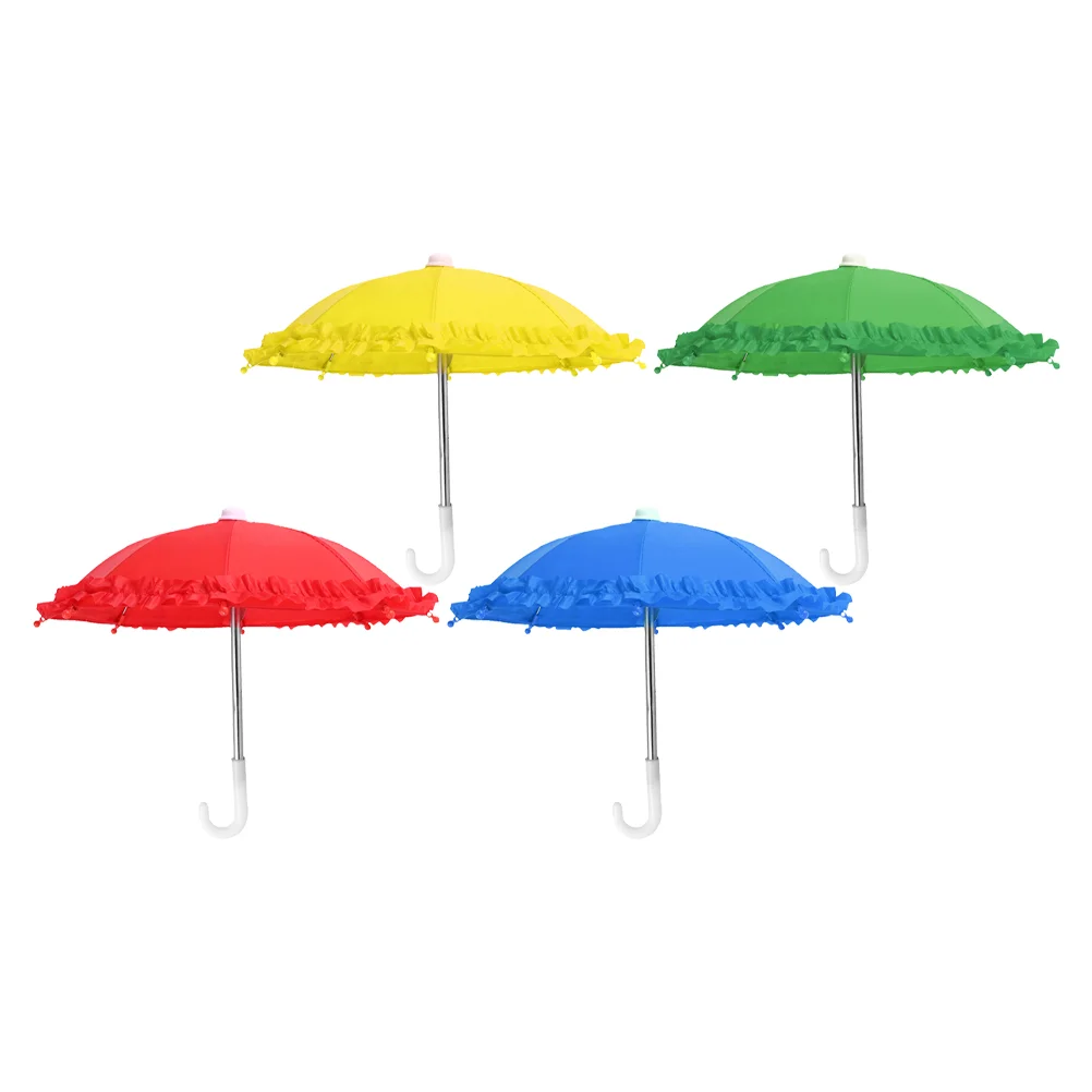 

4 Pcs Portable Beach Umbrella Lace Toy Mini Childrens Toy Kids Lovely Hanging Decors Adorable Umbrellas Decorative Baby