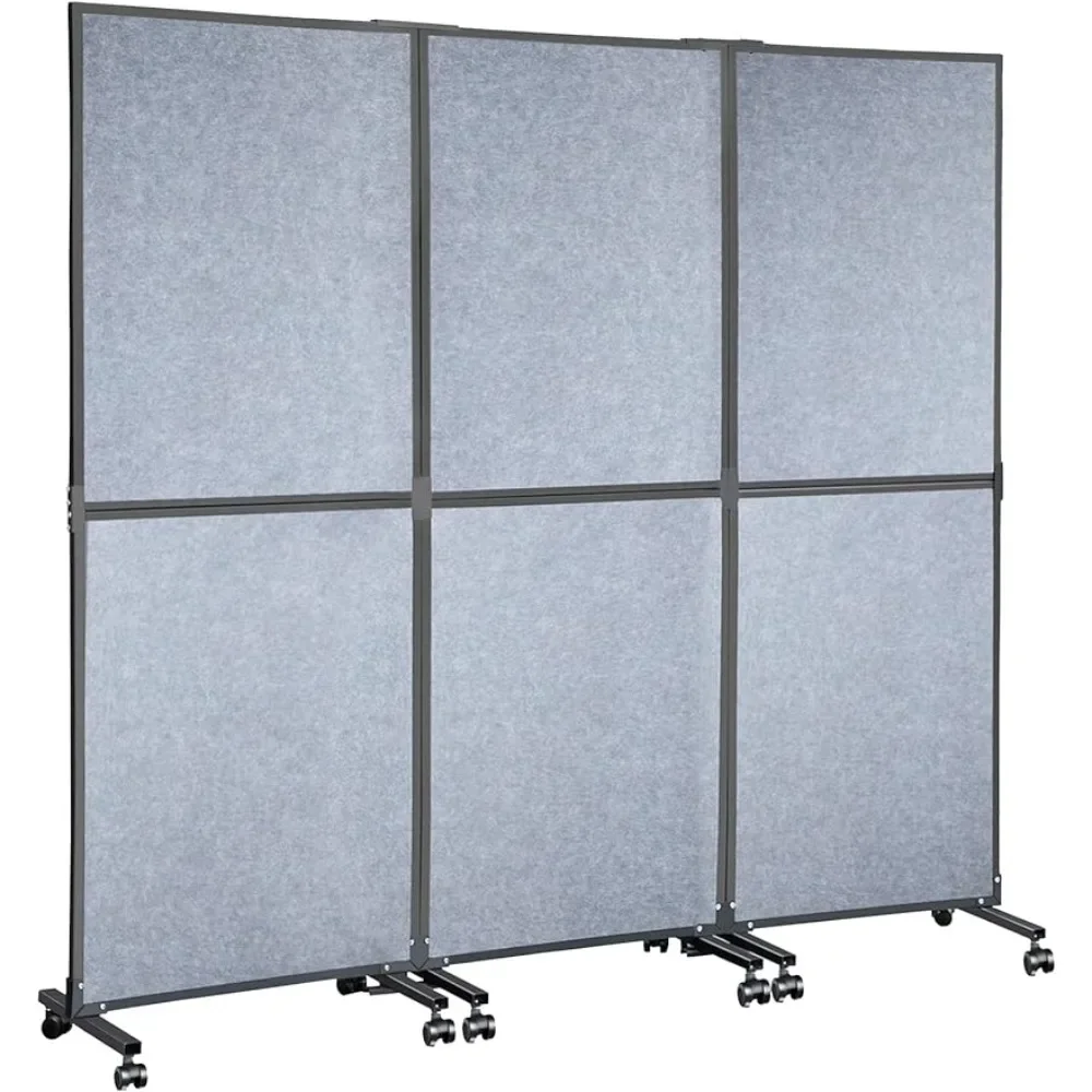 

Acoustic Room Divider (Light Gray) for Office School Cubicle Office Partition Wall Partition Room Dividers 3 Panels Library Desk